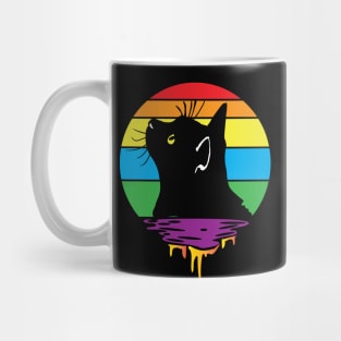 Curious Cat Rainbow Sunset Mug